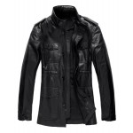 CLASSY SLIM FIT MOTORCYCLE LEATHER COAT